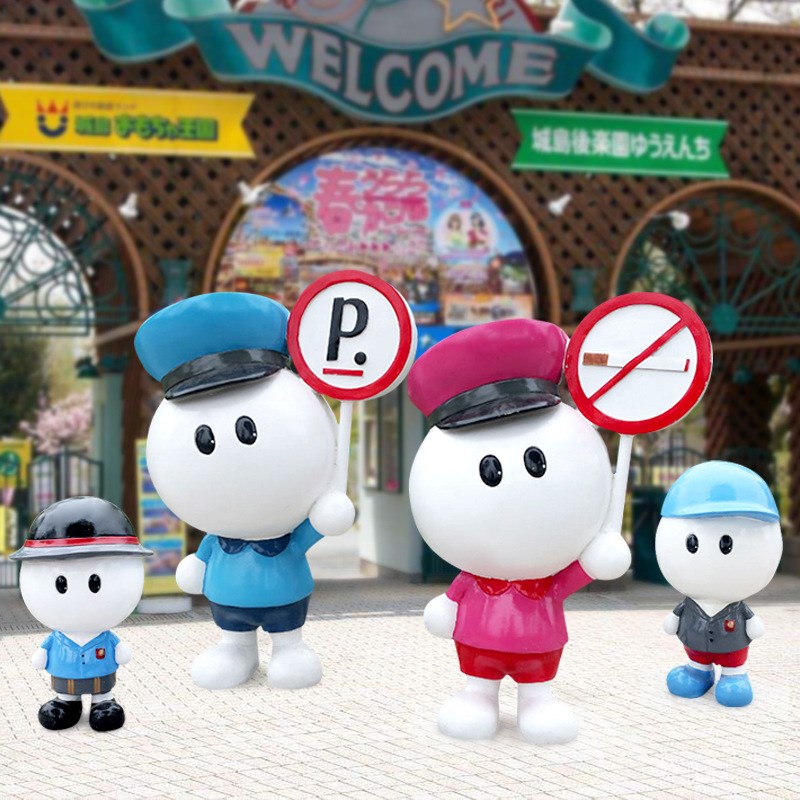 卡通人摆a件户外玻璃钢可爱小人摆件大型商场步行街警示牌标志