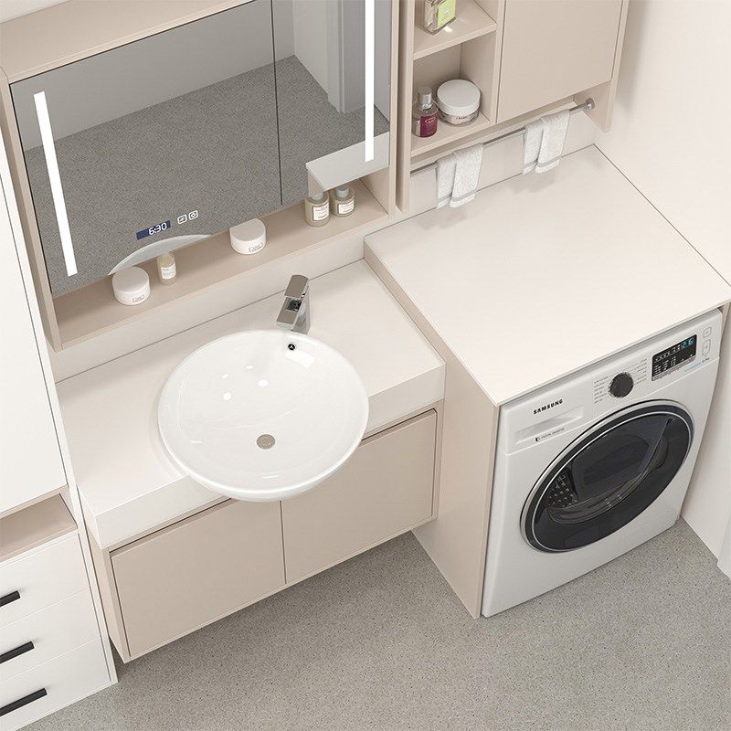 定制岩板洗漱台洗衣机一体柜组合窄边超薄洗衣柜浴室洗手池脸盆柜,家装主材,浴室柜组合,淘宝优惠券,粉丝福利购,淘宝优惠卷