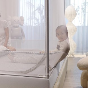 床笠款 防摔蒙古包1.5X1.9m支架加粗加密纱 蚊帐家用卧室儿童坐床式