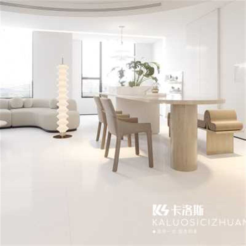 纯色奶白柔光微水泥瓷砖800x800客厅地砖防滑厨房卫生间墙砖亮光