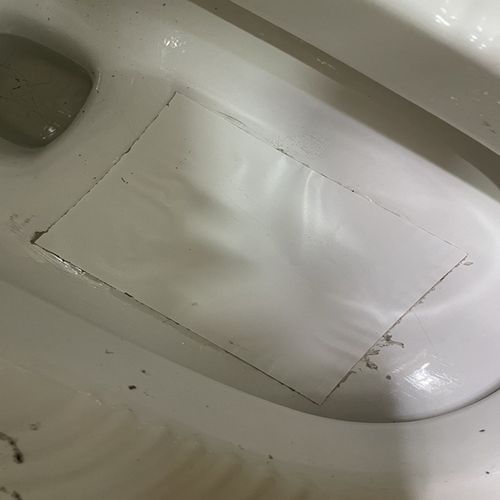 蹲便器补洞贴厕所蹲坑破洞修补贴陶瓷马桶便池维修钻孔封堵贴白色