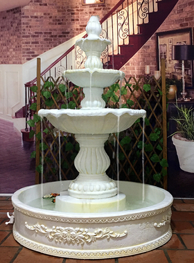 欧式多层招财雕塑流水喷泉许愿池入户花园庭院户外鱼池装饰品摆件