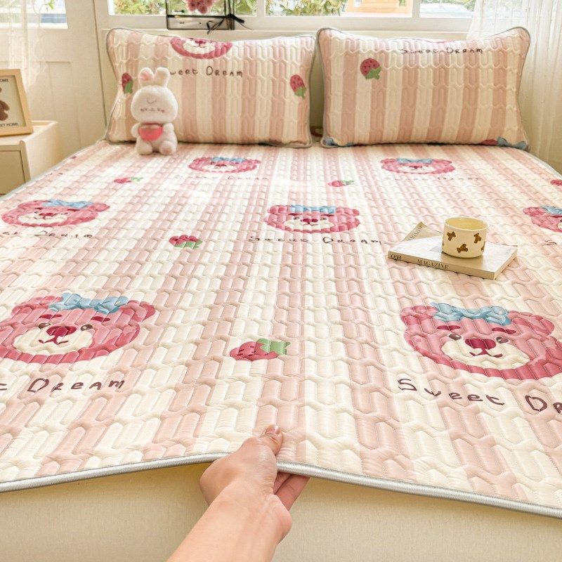 夏季乳胶凉席三件套冰丝空调软席子2024新款学生宿舍单人床单床垫