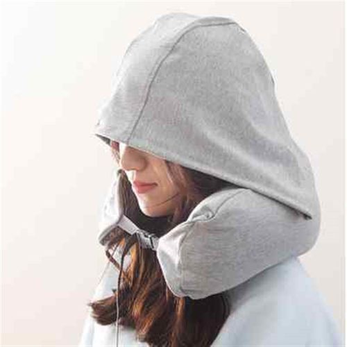 头枕办公室睡觉神器颈枕车上旅行u型枕带帽子脖子靠枕u枕坐车午睡