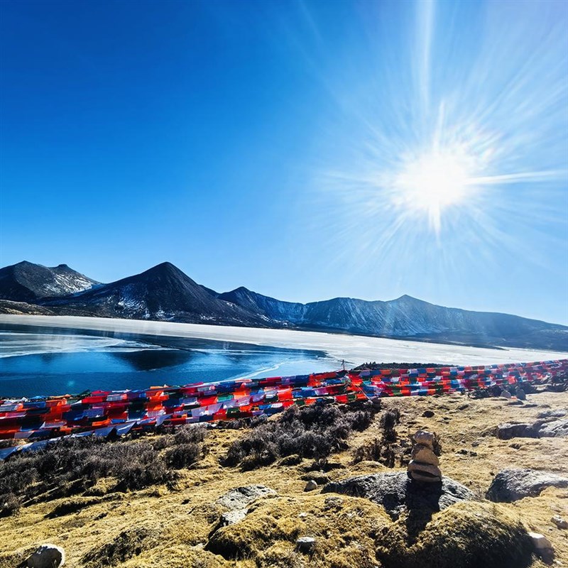 1月29日农历新年 o西藏合作社挂经幡 五色经幡藏式手工风马旗隆达