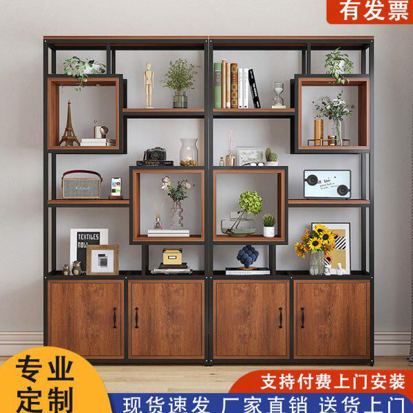 办公室屏风隔断柜置物架公司花架展示柜简约客厅隔断墙落地书架