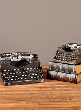铁艺复古打印机模型摆件年u代感怀旧老式物件咖啡厅店铺橱窗装饰