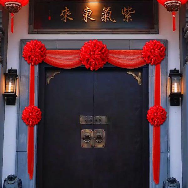 户外新房交房门口装饰乔迁之喜入户进宅布置结婚大红花球院子拉花,节庆用品/礼品,装扮布置套餐,淘宝优惠券,粉丝福利购,淘宝优惠卷