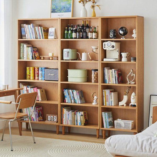 梦源家具北欧实木落地书柜原木整墙书柜樱桃木书房收纳原木展示柜,住宅家具,组合书柜,淘宝优惠券,粉丝福利购,淘宝优惠卷