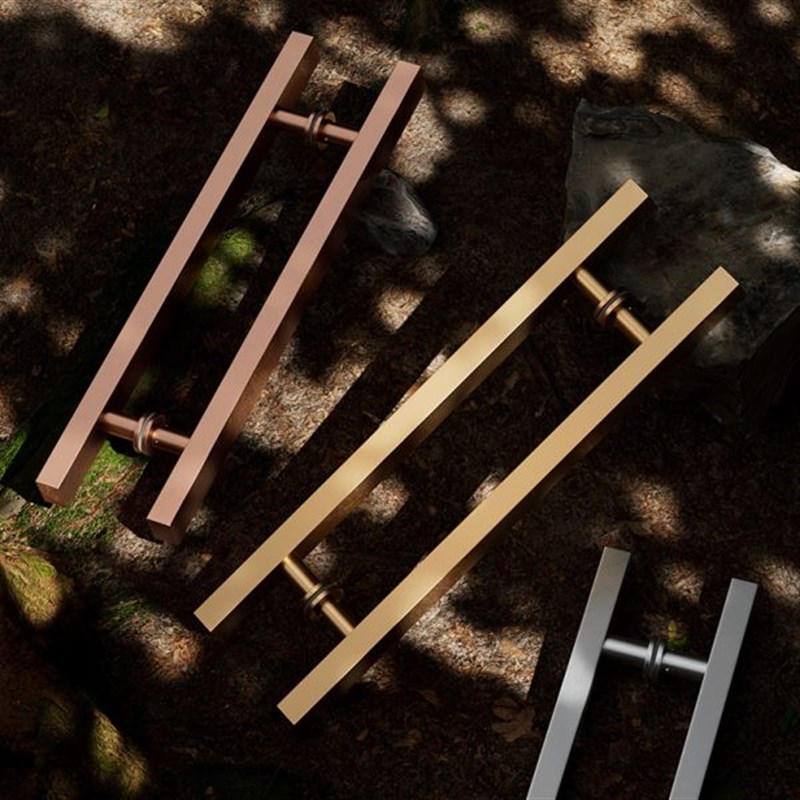 V3FP玻璃门拉手大门把手不锈z钢方管黑色加厚木门ktv有框地弹门可