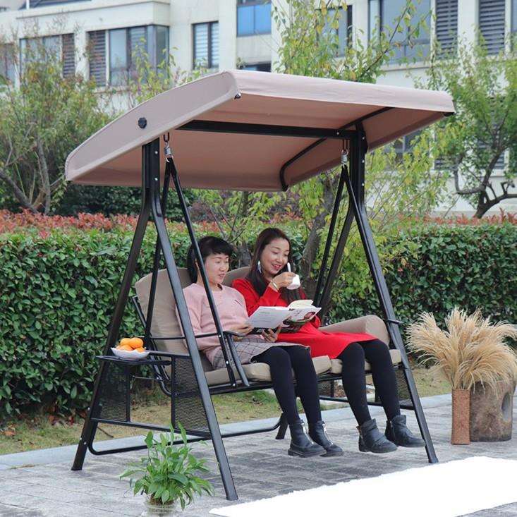 户外吊椅秋千摇椅吊床 家用庭院阳台露台秋千 椅铁艺成人休闲躺床