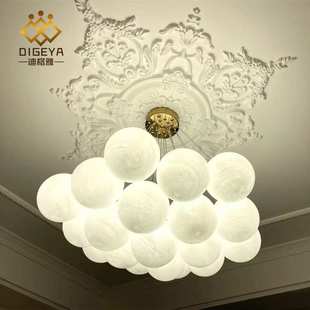 星球灯泡泡球吊灯玻璃球法式轻奢灯具现代魔豆云朵月球灯客厅主灯