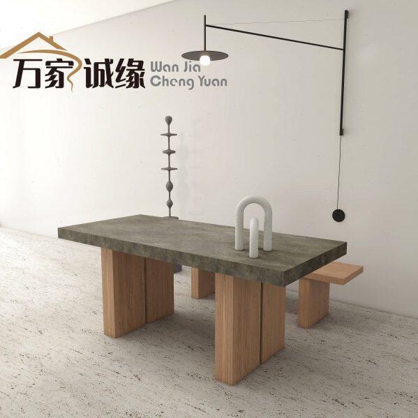 微水泥桌面餐桌茶桌摆设台侘寂风洽谈桌交谈咖啡厅桌艺术桌中式桌