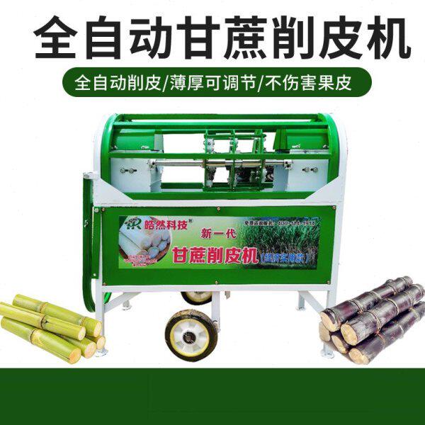 全自动甘蔗削皮机切段去断一体机电动刨刮黑青仿手工甘蔗去皮机器