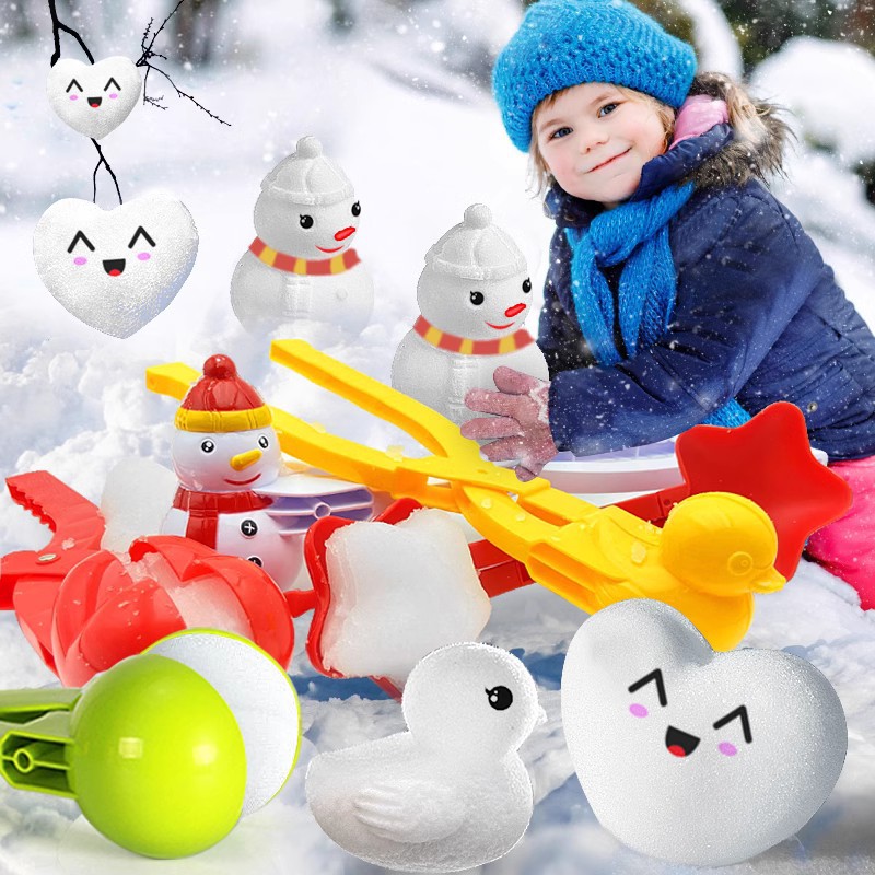 儿童雪球夹玩具雪夹子小鸭子夹雪球玩雪工具打雪仗装备堆雪人