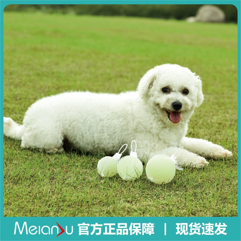 Meianju宠物狗弹力球 夜光实心球橡胶啃咬户外投掷寻回耐咬玩具球