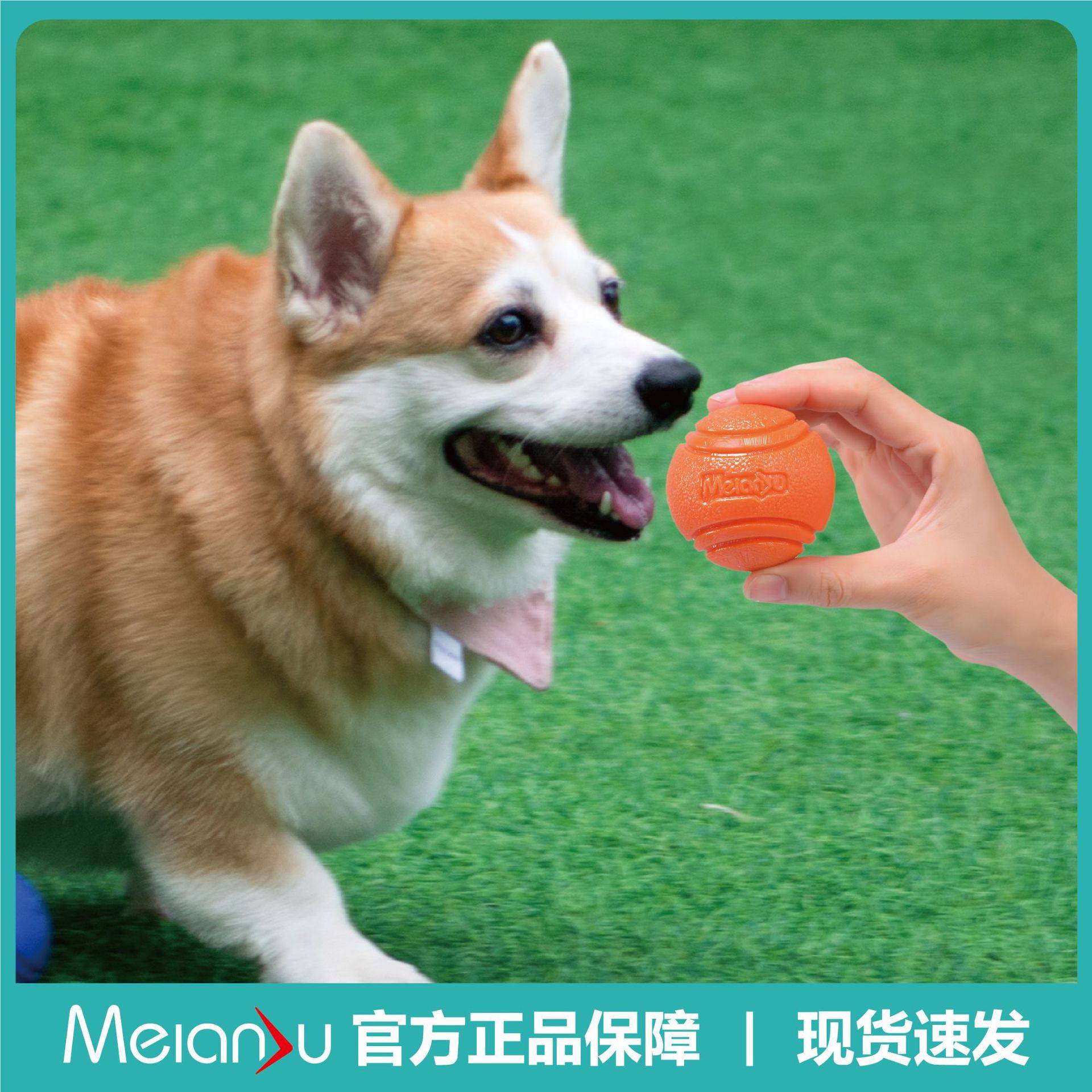 Meianju宠物狗弹力球 耐咬实心球橡胶啃咬玩具球户外投掷寻回训练