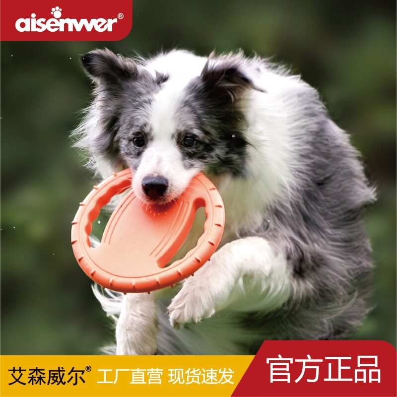 宠物飞盘拉环玩具耐咬弹力互动中小型犬金毛边牧互动训练拔河玩具