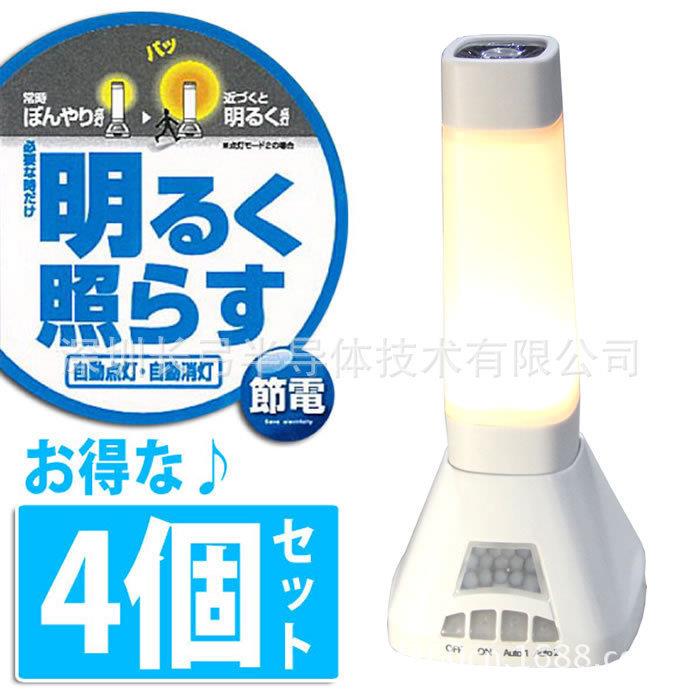 多功能电筒式人体红外感应小夜灯内置锂电停电应急功能智能壁灯