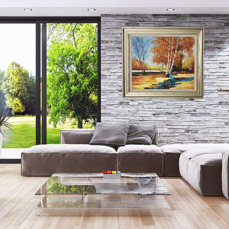 北欧式餐厅横幅油画风景画壁画墙画单幅装饰画来图制作个性化制作