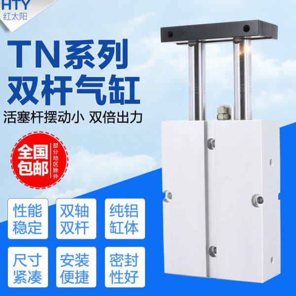 双轴气缸TN32双出80双缸100双杆125小型气动150汽缸175带磁性200S