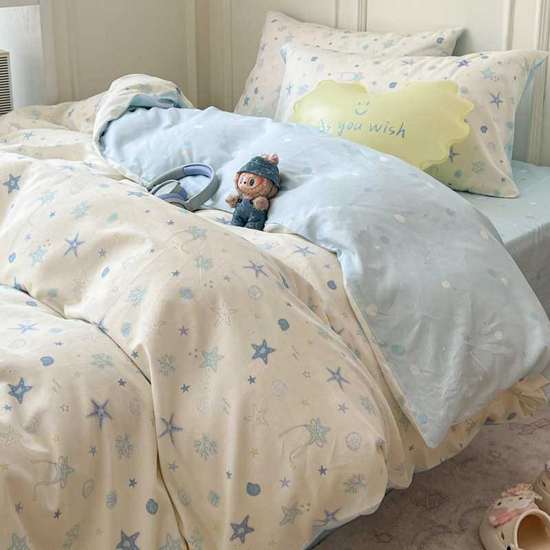 夏季纯棉床上四件套2025新款全被套床品床笠学生宿舍床单人三件套