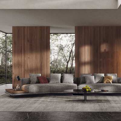 意式极简现代简约Horizonte地平线大户型客厅布艺大平层别墅沙发