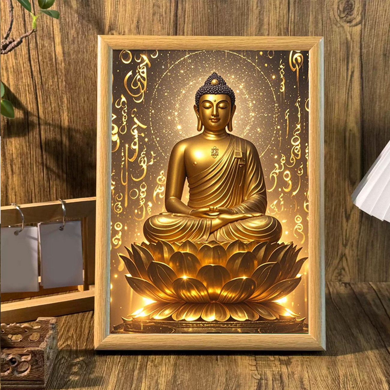 金色佛像菩萨相框摆台客厅书房