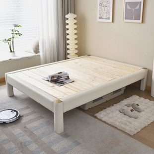 实木静音排骨架床床架子无床头床定制任意尺寸高脚儿童榻榻米皮床