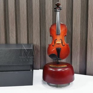 大提琴模型旋转音乐盒余生我只要你20cm小提琴八音盒摆件礼物卡农