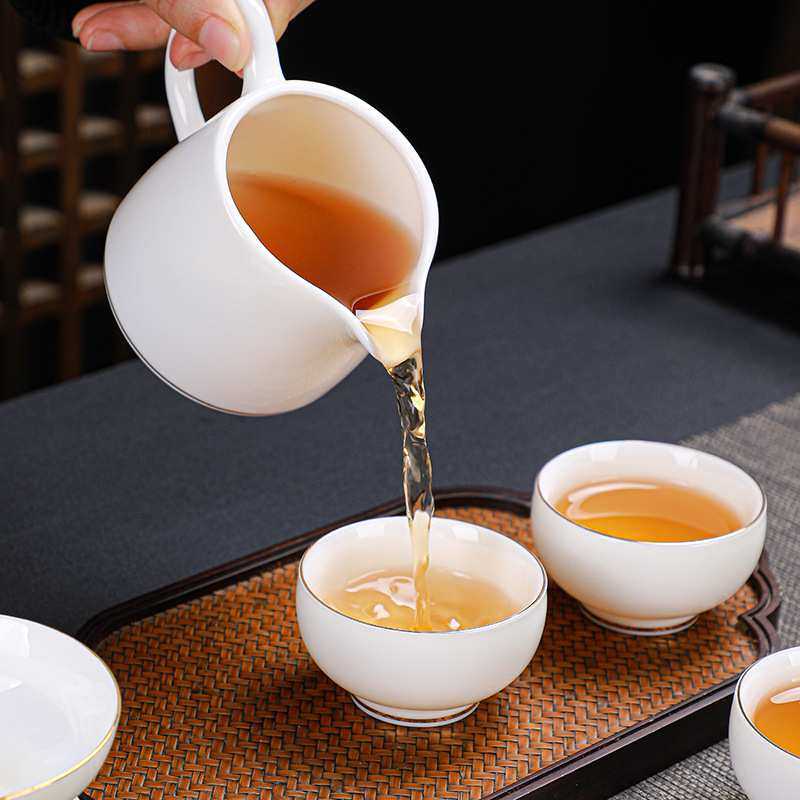 羊脂白玉瓷品茗杯 手工描金茶碗主人单杯6个装家用功夫小茶杯简约,3C数码配件,USB灯,淘宝优惠券,粉丝福利购,淘宝优惠卷