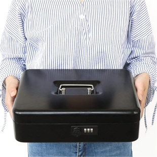 迎迎密码锁家用带锁收纳铁盒储蓄盒收纳盒儿童存钱箱 收银箱 迎阙