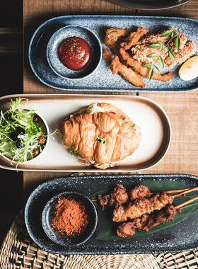 网红小吃盘子炸物盘子寿司盘饺子菜碟盘子家用椭圆形盘子商用餐z^