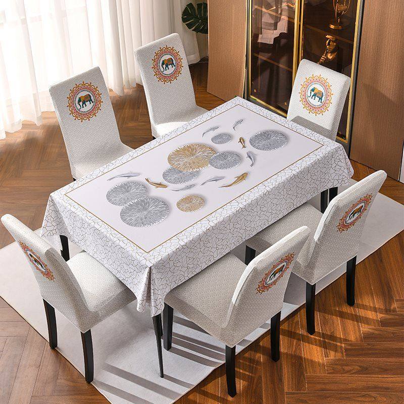 X^餐桌椅子套罩四季通用凳子套餐厅欧式家用懒人靠背连体座椅套新