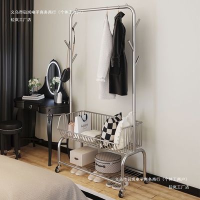 衣服收纳轻奢家用挂衣杆内卧室隔夜衣帽架晾衣架落地进口移动德国