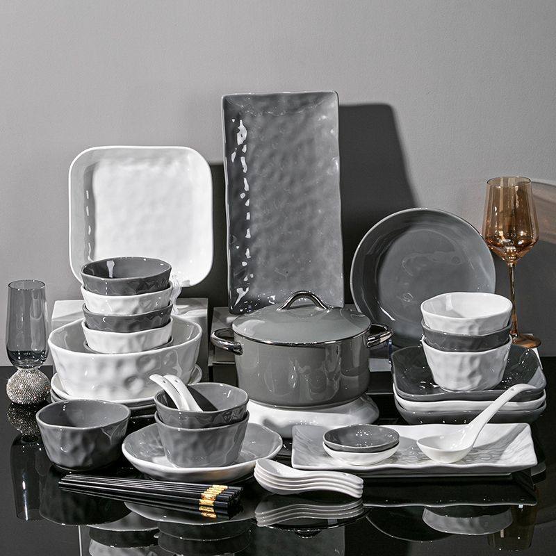 北欧轻奢餐具高级碗碟套装陶瓷家用高颜值2023新款碗盘子菜盘,餐饮具,餐具瓷器套装,淘宝优惠券,粉丝福利购,淘宝优惠卷