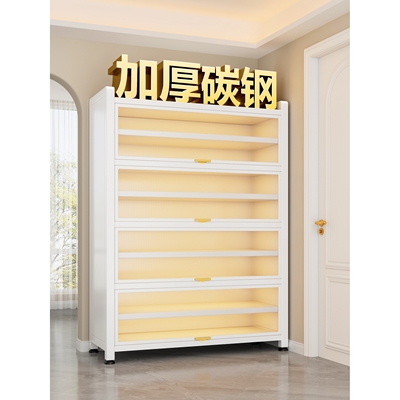 家用门口钢制鞋柜大容量防尘鞋架室内入户门玄关柜走廊多层储物柜