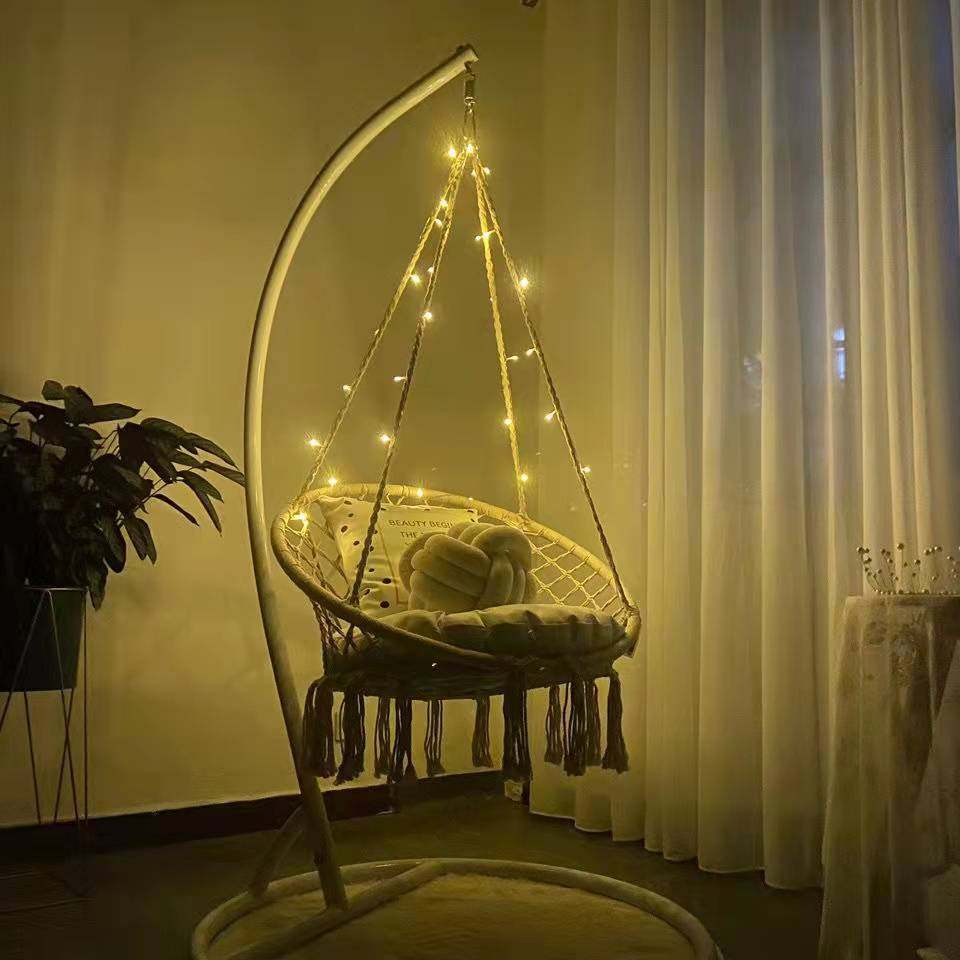 流苏吊椅室内卧室少女秋千椅网红ins风吊篮阳台家用休闲懒人摇椅