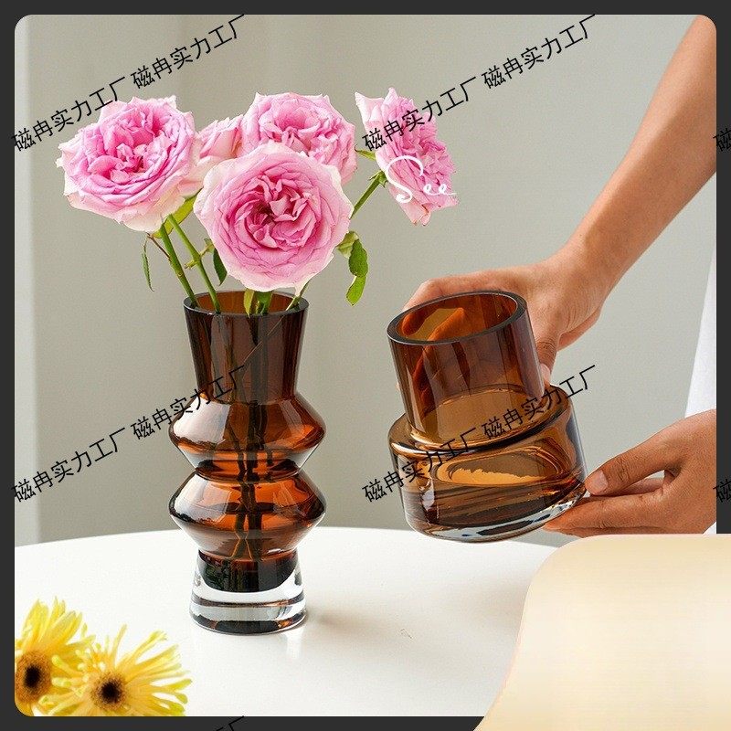 简约韩式花瓶轻奢摆件设计感玻璃花器插花客厅桌面装饰品其他,家居饰品,花瓶,淘宝优惠券,粉丝福利购,淘宝优惠卷