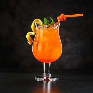 冷饮杯冰沙杯气泡水杯高脚杯加厚玻璃杯椰林飘香杯鸡尾酒杯果汁杯