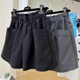 2024夏新款大码女装设计感小众花苞休闲西装阔腿短裤胖mm显瘦热裤