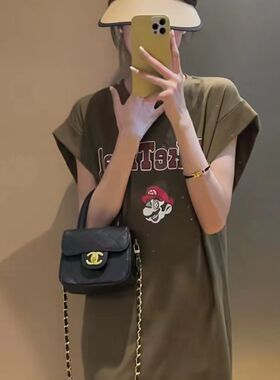 法式哺乳装夏季时尚辣妈外出喂奶衣大码女韩版纯棉气质显瘦连衣裙