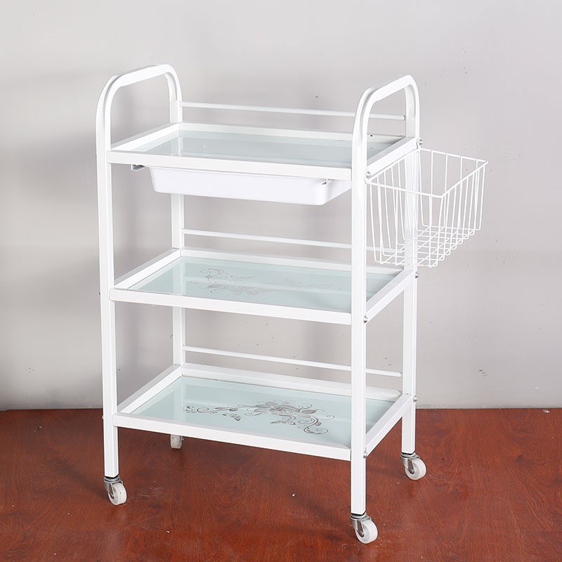 美容院推车专用高端轻奢置物架落地工具车美N甲店储物柜推车三层