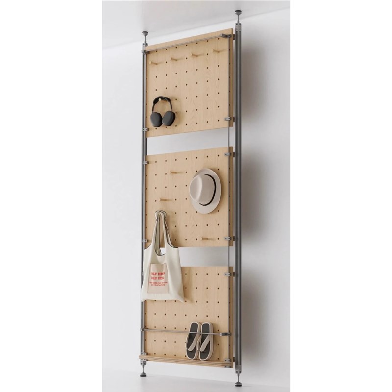 顶天立地铝型材洞洞板收纳u架衣帽架入户玄关挂衣架门后极窄置物