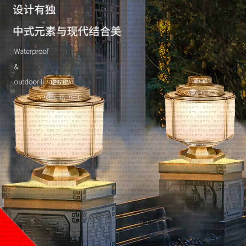 柱头灯太阳能户外围墙门柱别x墅景观庭院院墙门口柱子灯室外防水