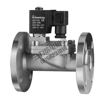 SLP法兰常闭不锈钢电磁阀Sanlixin三力信80℃耐温-10152025354050