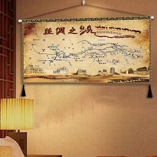 之路新疆房间酒店背景布遮挡装饰画艺饭店风景丝绸挂画民宿餐厅