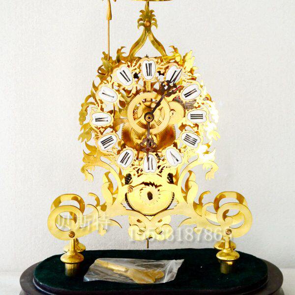 ||上仿古董挂钟座钟|仿古台钟家居|钟骨架弦古铜欧式机械钟时尚|