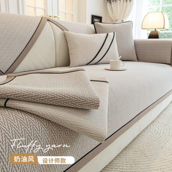 轻奢风高端真皮沙发垫四季通用高级感简约现代防滑高档座垫套罩巾