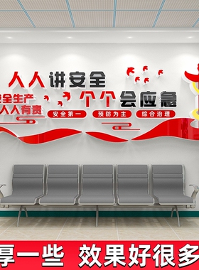 人人讲安全个个会应急工厂车间安全生产标语警示海报宣传文化墙贴
